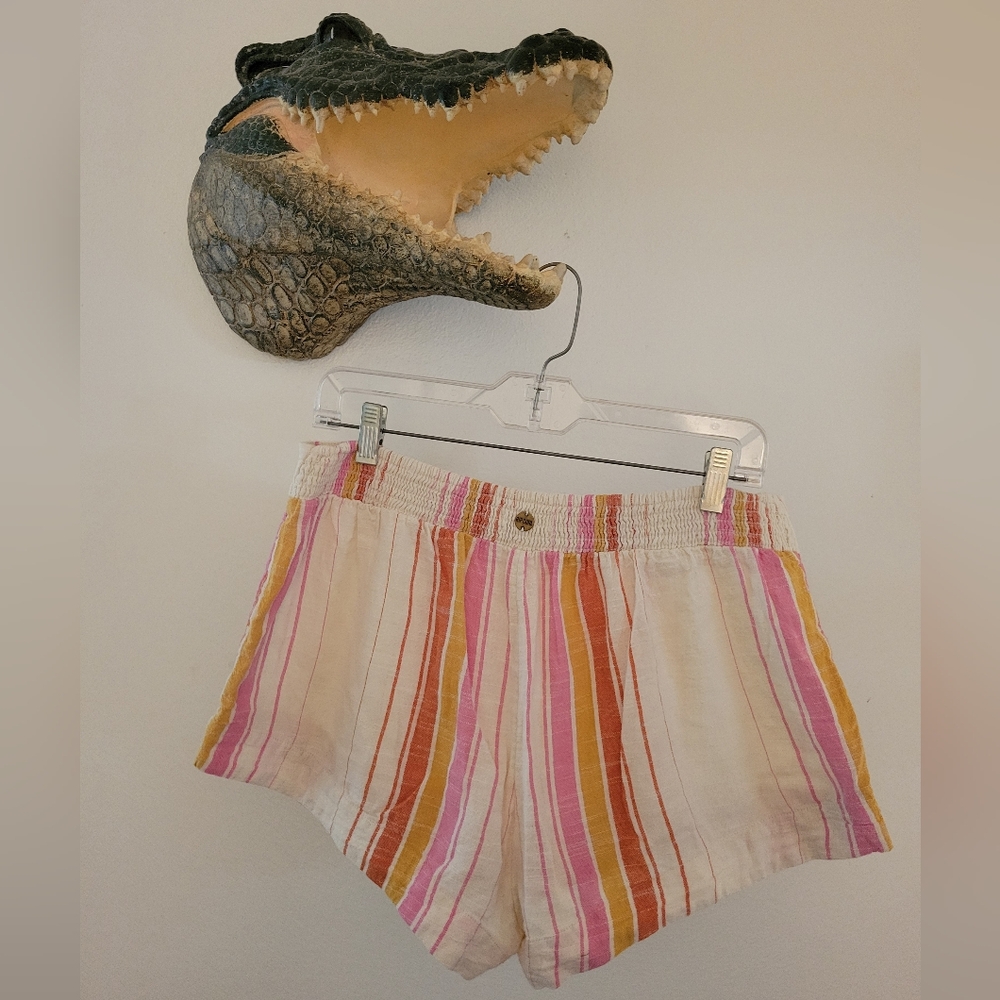 Rip Curl Striped Linen Flat Shorts Size Medium Wi… - image 2